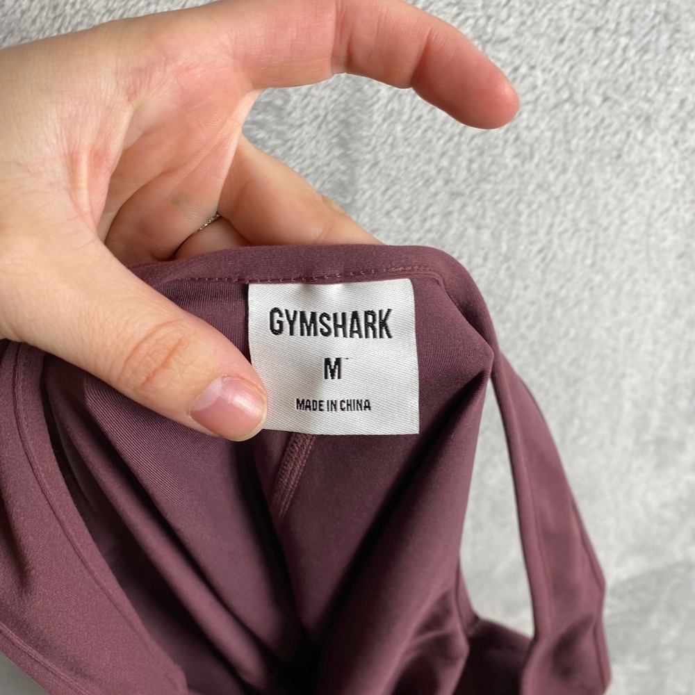 Gymshark Womens Burgundy Scoop Neck Athletic Tank Top Size Medium Workout Gym - Picture 3 of 6